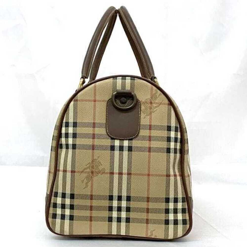 Burberry Boston Bag Beige Brown Check Travel Burberrys Zipper Business Trip - Picture 2 of 10